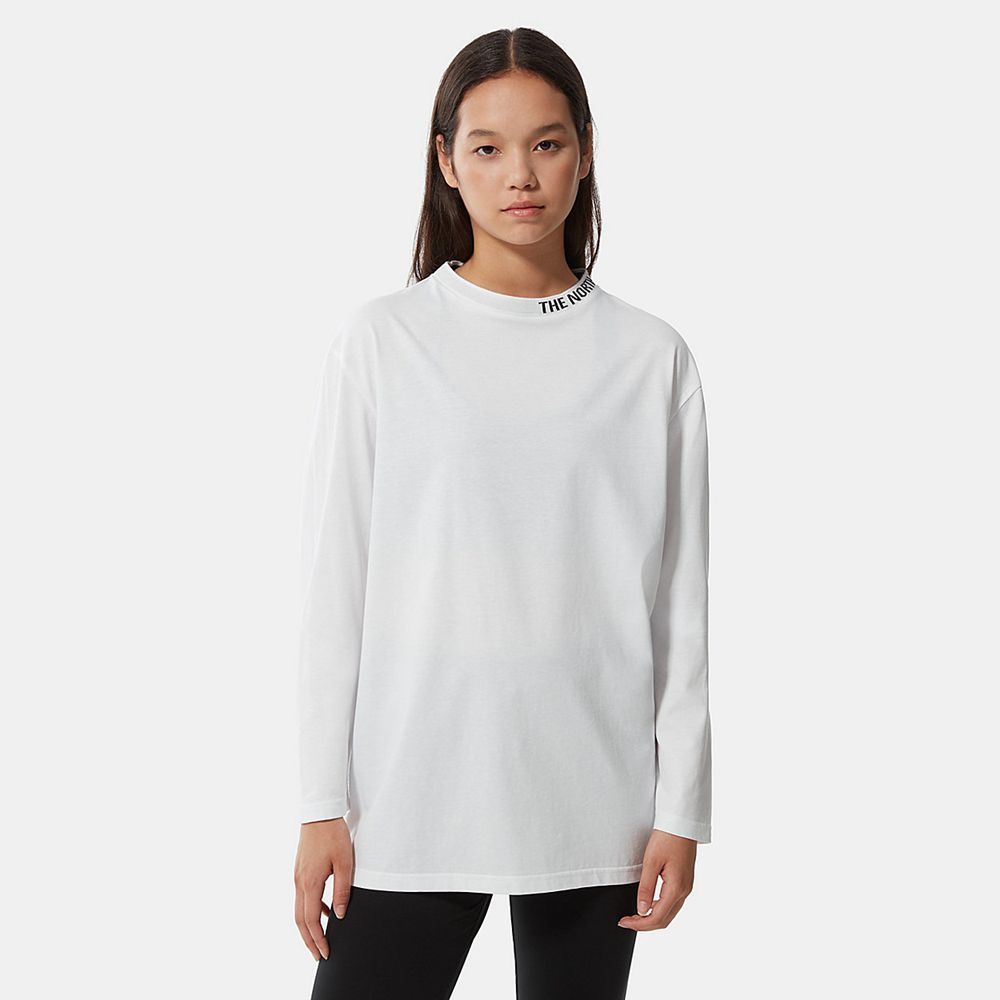 The North Face Long Sleeve Womens Australia - The North Face New Zumu Long-Sleeve White (FME-673895)